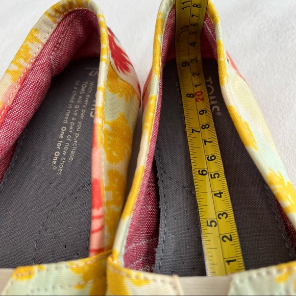 Toms Orange Palm Trees Classic Slip-On Loafers Size W7 - Picture 11 of 14